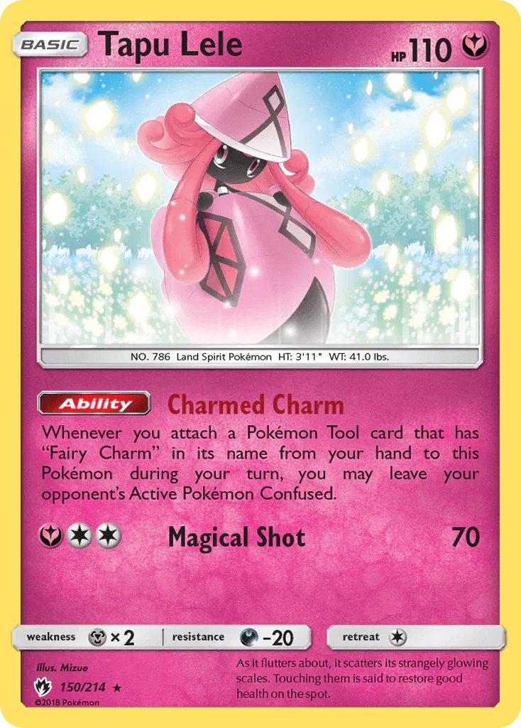 150, Darkness[-20], Fairy, Holo Rare, Holofoil, Metal[×2], Reverse Holofoil, Sun & Moon: Lost Thunder Tapu Lele (150/214) [Sun & Moon: Lost Thunder] - Trading Card World