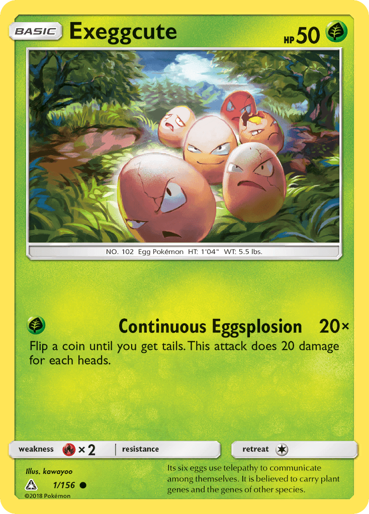 Common, Fire[×2], Grass, Normal, Reverse Holofoil, Sun & Moon: Ultra Prism Exeggcute (1/156) [Sun & Moon: Ultra Prism] - Trading Card World