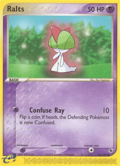 66, Common, EX: Ruby & Sapphire, Normal, Psychic, Psychic[×2], Reverse Holofoil Ralts (66/109) [EX: Ruby & Sapphire] - Trading Card World