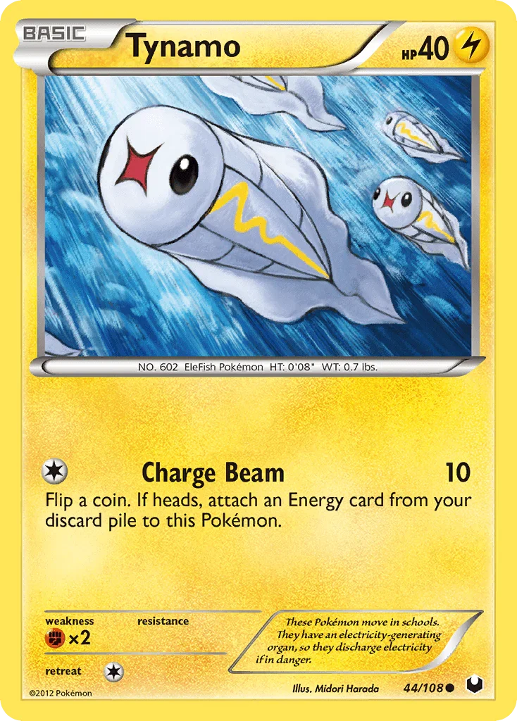 44, Black & White: Dark Explorers, Common, Fighting[×2], Lightning, Normal, Reverse Holofoil Tynamo (44/108) [Black & White: Dark Explorers] - Trading Card World