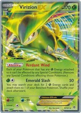Fire[×2], Grass, Normal, Ultra Rare, Water[-20], World Championships 2014 Virizion EX (9/101) (Emerald King - Andrew Estrada) [World Championships 2014] - Trading Card World
