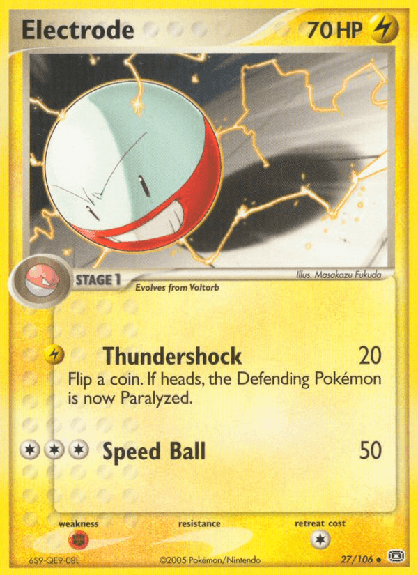 27, EX: Emerald, Fighting[×2], Lightning, Normal, Uncommon Electrode (27/106) [EX: Emerald] - Trading Card World
