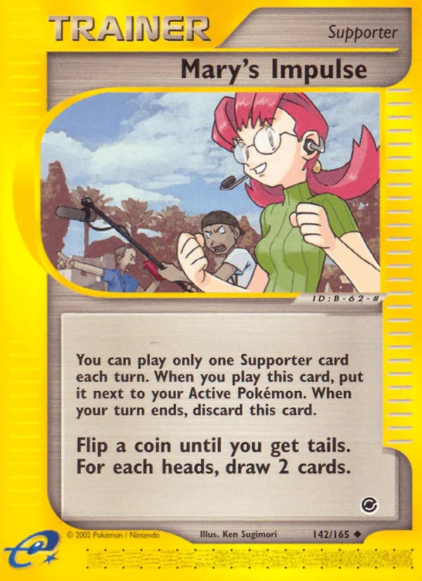 142, Expedition: Base Set, Normal, Reverse Holofoil, Supporter, Uncommon Mary's Impulse (142/165) [Expedition: Base Set] - Trading Card World
