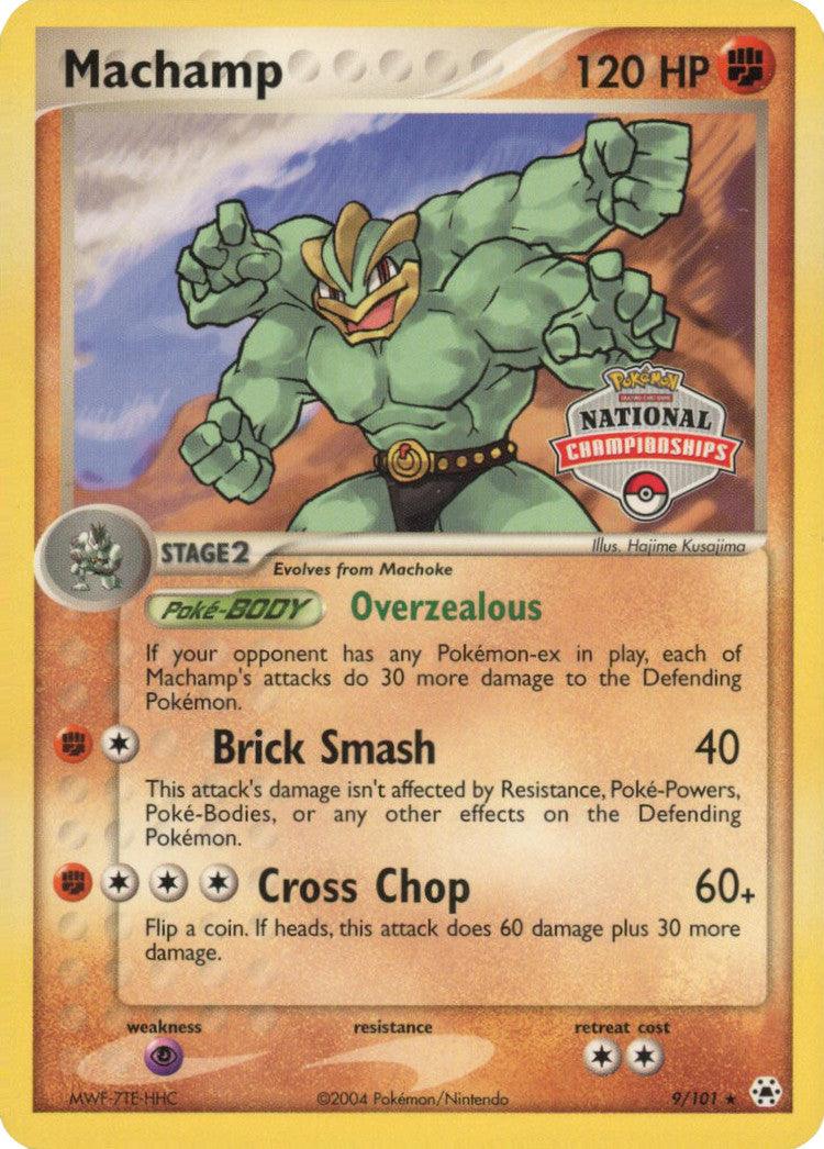 EX: Hidden Legends, Fighting, Holofoil, Psychic[x2], Rare Machamp (9/101) (National Championships Promo) [EX: Hidden Legends] - Trading Card World