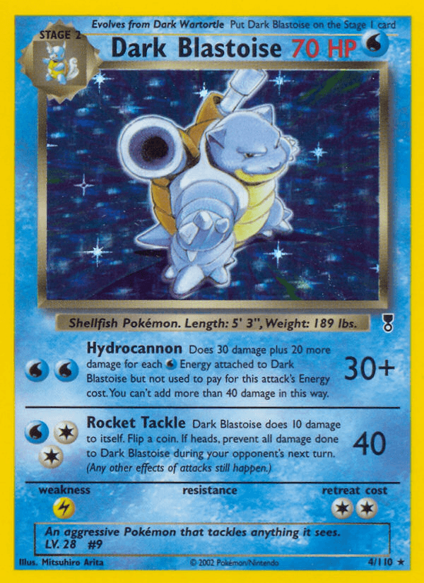 Holo Rare, Holofoil, Legendary Collection, Lightning[×2], Reverse Holofoil, Water Dark Blastoise (4/110) [Legendary Collection] - Trading Card World