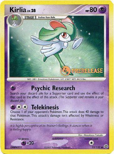 53, Diamond & Pearl: Black Star Promos, Normal, Psychic, Psychic [+20], Uncommon Kirlia (53/132) (Prerelease Promo) [Diamond & Pearl: Black Star Promos] - Trading Card World