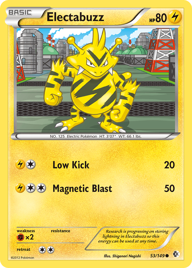 53, Black & White: Boundaries Crossed, Common, Fighting[×2], Lightning, Normal, Reverse Holofoil Electabuzz (53/149) [Black & White: Boundaries Crossed] - Trading Card World
