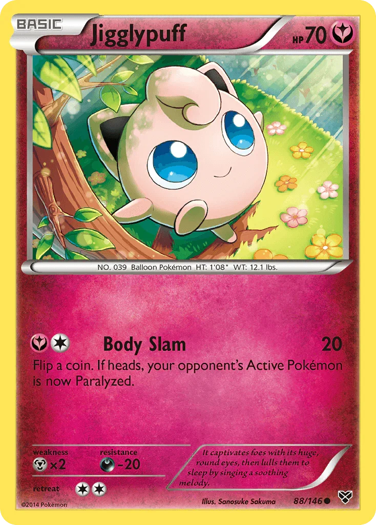 88, Common, Darkness[-20], Fairy, Metal[×2], Normal, Reverse Holofoil, XY: Base Set Jigglypuff (88/146) [XY: Base Set] - Trading Card World