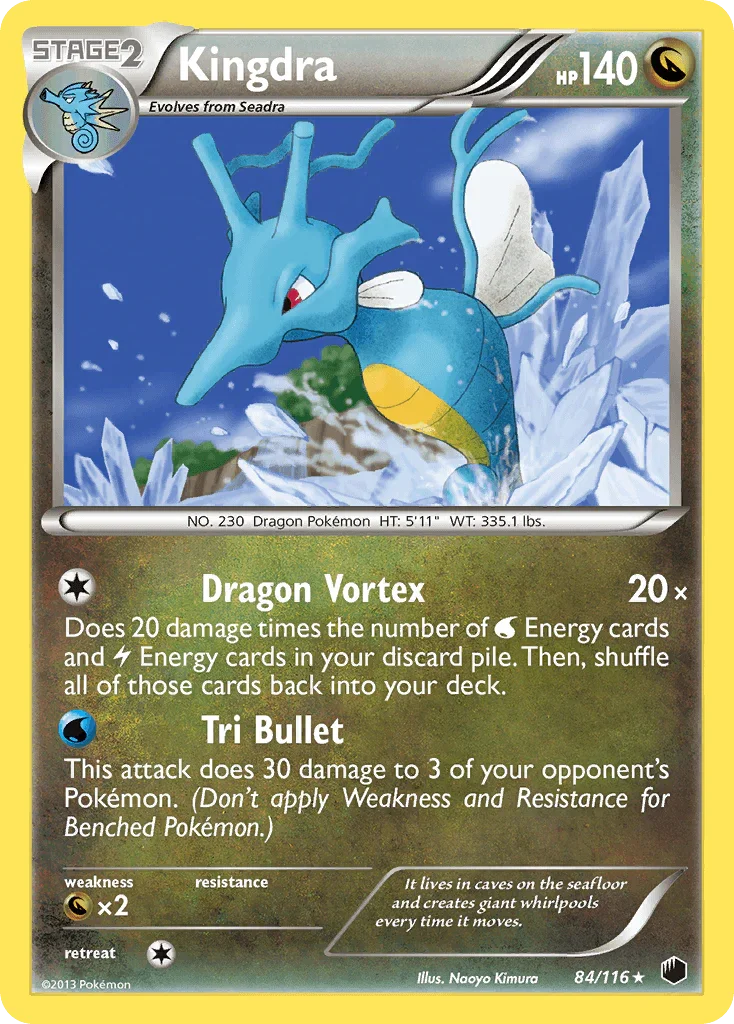 84, Black & White: Plasma Freeze, Dragon, Dragon[×2], Holo Rare, Holofoil, Reverse Holofoil Kingdra (84/116) [Black & White: Plasma Freeze] - Trading Card World