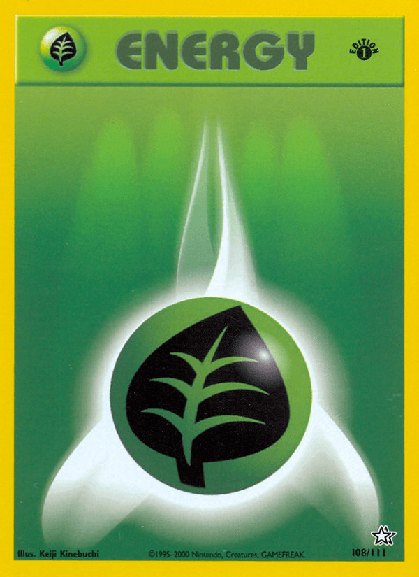 108, 1st Edition Normal, Common, Grass, Neo Genesis 1st Edition Grass Energy (108/111) [Neo Genesis 1st Edition] - Trading Card World
