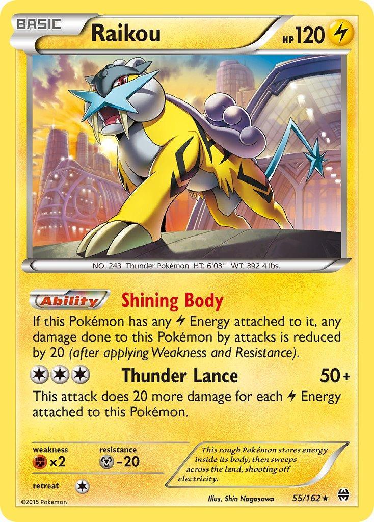 55, Fighting[×2], Holo Rare, Holofoil, Lightning, Metal[-20], XY: BREAKthrough Raikou (55/162) (Cosmos Holo) (Blister Exclusive) [XY: BREAKthrough] - Trading Card World