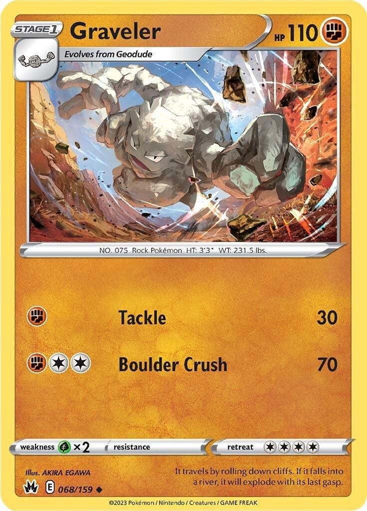 068, Fighting, Grass [x2], Normal, Reverse Holofoil, Sword & Shield: Crown Zenith, Uncommon Graveler (068/159) [Sword & Shield: Crown Zenith] - Trading Card World