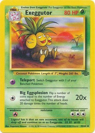 35, Fire[×2], Grass, Jungle Unlimited, Normal, Uncommon Exeggutor (35/64) [Jungle Unlimited] - Trading Card World
