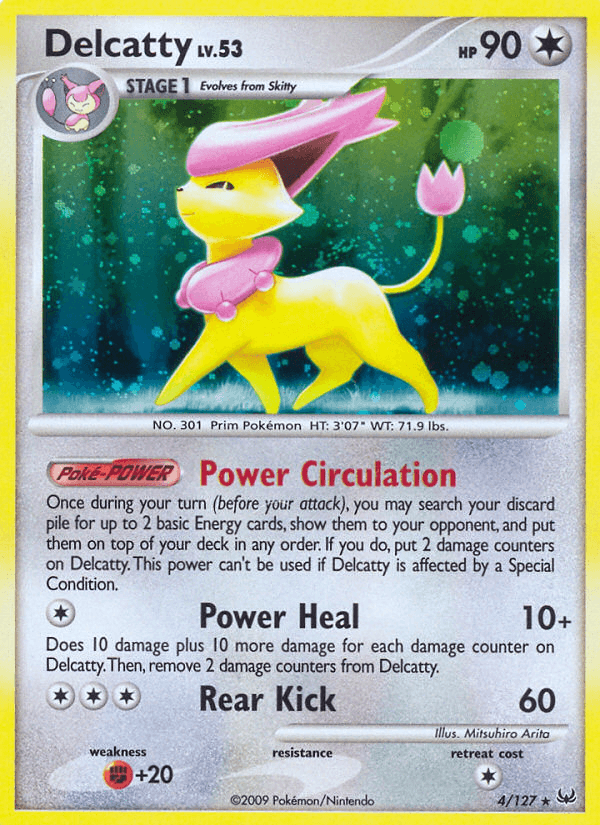 Colorless, Fighting[+20], Holo Rare, Holofoil, Platinum: Base Set, Reverse Holofoil Delcatty (4/127) [Platinum: Base Set] - Trading Card World