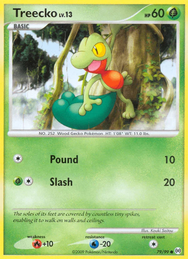 79, Common, Fire[+10], Grass, Normal, Platinum: Arceus, Reverse Holofoil, Water[-20] Treecko (79/99) [Platinum: Arceus] - Trading Card World