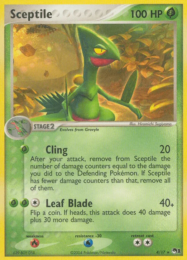 Fire[×2], Grass, Holofoil, Normal, POP Series 1, Rare, Water[-30] Sceptile (4/17) [POP Series 1] - Trading Card World