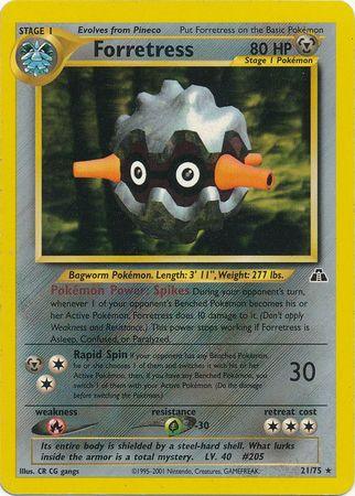 21, Fire[×2], Grass[-30], Metal, Neo Discovery Unlimited, Normal, Rare Forretress (21/75) [Neo Discovery Unlimited] - Trading Card World
