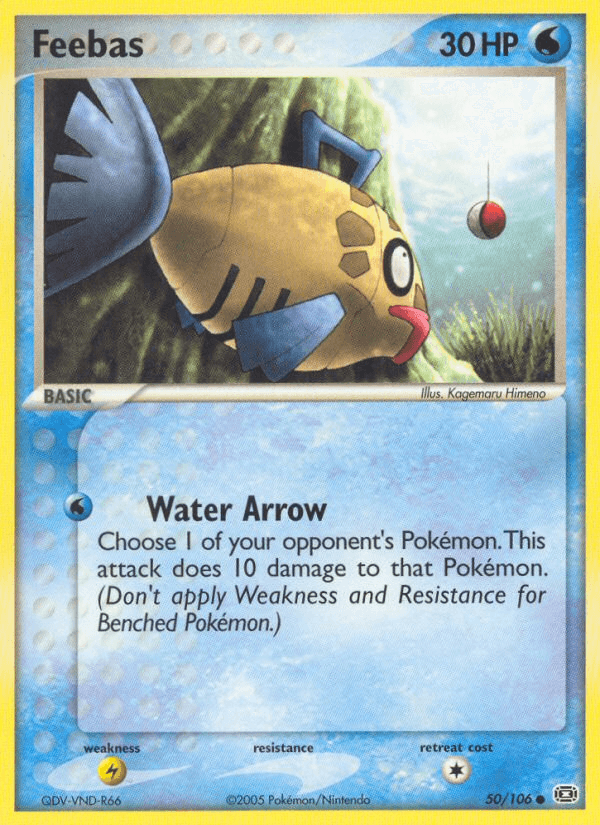 50, Common, EX: Emerald, Lightning[×2], Normal, Water Feebas (50/106) [EX: Emerald] - Trading Card World