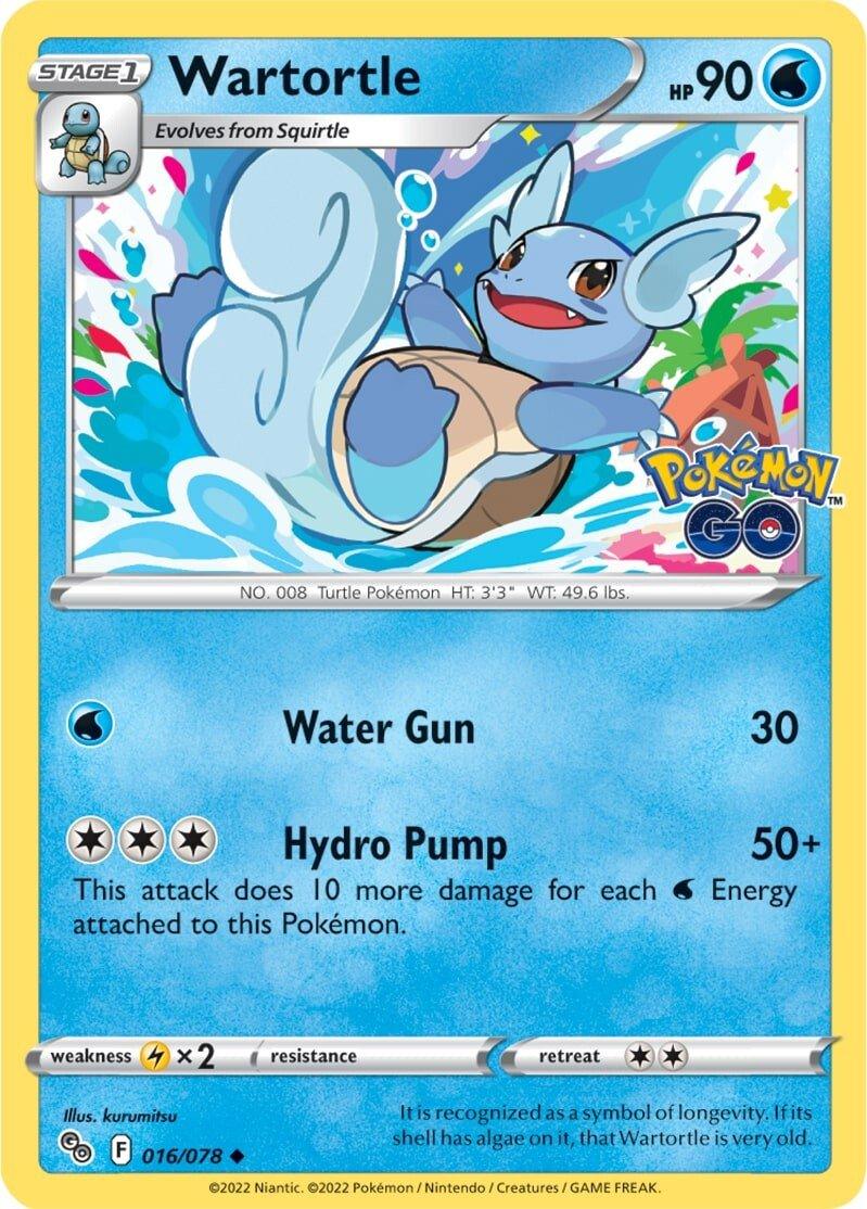 016, Lightning [x2], Normal, Pokémon GO, Reverse Holofoil, Uncommon, Water Wartortle (016/078) [Pokémon GO] - Trading Card World