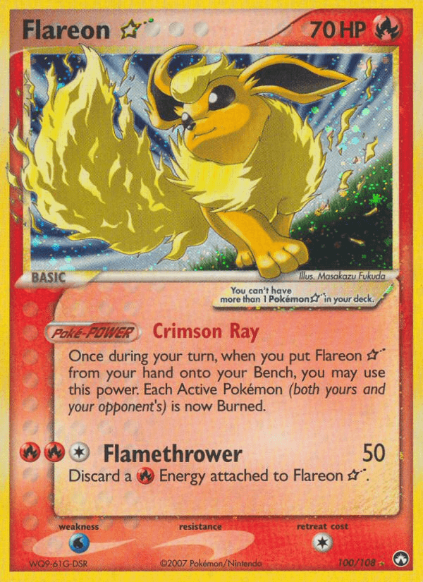 100, EX: Power Keepers, Fire, Holofoil, Ultra Rare, Water[×2] Flareon Star (100/108) [EX: Power Keepers] - Trading Card World