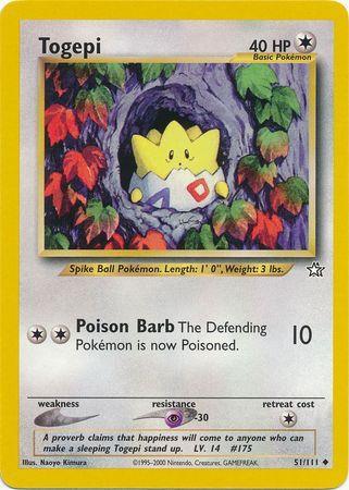 51, Colorless, Neo Genesis Unlimited, Normal, Psychic[-30], Uncommon Togepi (51/111) [Neo Genesis Unlimited] - Trading Card World