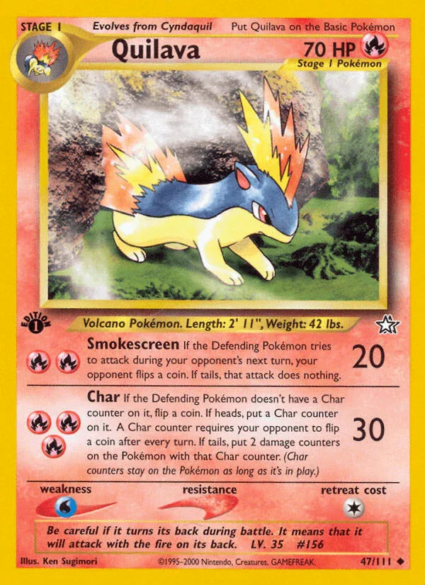 1st Edition Normal, 47, Fire, Neo Genesis 1st Edition, Uncommon, Water[×2] Quilava (47/111) [Neo Genesis 1st Edition] - Trading Card World