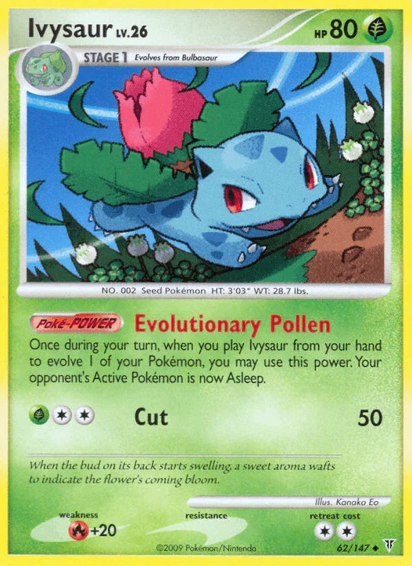 62, Fire[+20], Grass, Normal, Platinum: Supreme Victors, Reverse Holofoil, Uncommon Ivysaur (62/147) [Platinum: Supreme Victors] - Trading Card World