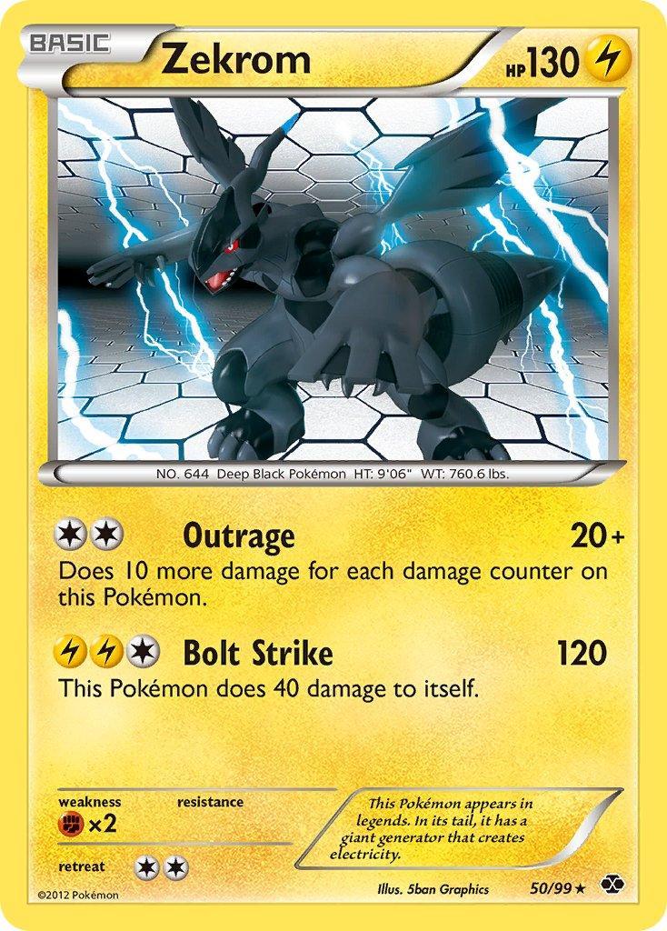 50, Black & White: Next Destinies, Fighting[×2], Holo Rare, Holofoil, Lightning Zekrom (50/99) (Theme Deck Exclusive) [Black & White: Next Destinies] - Trading Card World