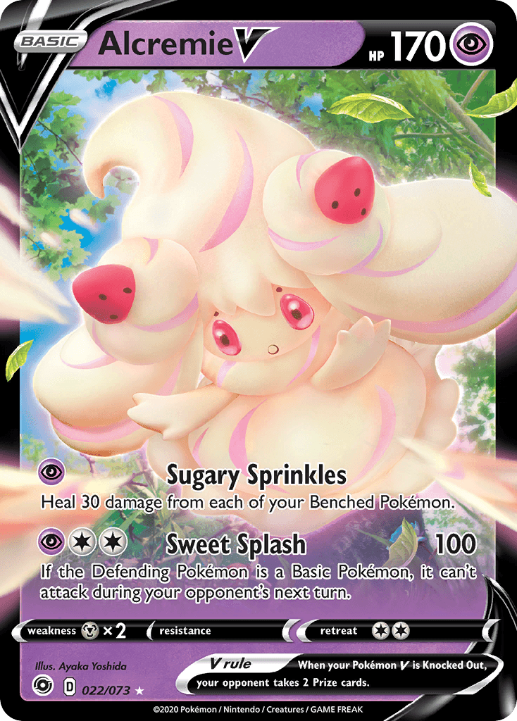 022, Holofoil, Metal[×2], Psychic, Sword & Shield: Champion's Path, Ultra Rare Alcremie V (022/073) [Sword & Shield: Champion's Path] - Trading Card World
