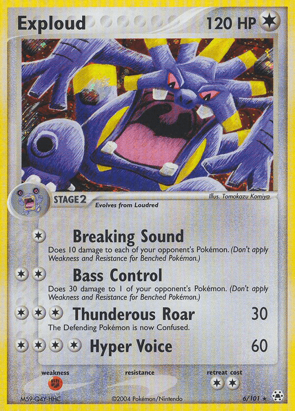 Colorless, EX: Hidden Legends, Fighting[×2], Holo Rare, Holofoil, Reverse Holofoil Exploud (6/101) [EX: Hidden Legends] - Trading Card World