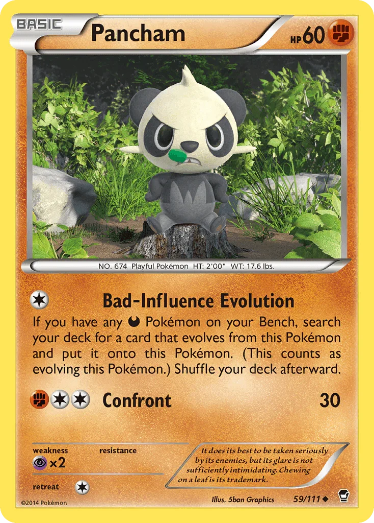 59, Fighting, Normal, Psychic[×2], Reverse Holofoil, Uncommon, XY: Furious Fists Pancham (59/111) [XY: Furious Fists] - Trading Card World