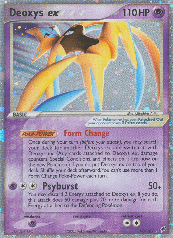 98, EX: Deoxys, Holofoil, Psychic, Psychic[×2], Ultra Rare Deoxys ex (98/107) [EX: Deoxys] - Trading Card World