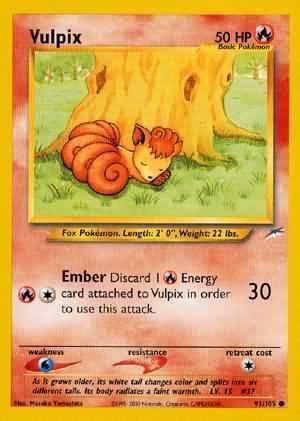 91, Common, Fire, Neo Destiny Unlimited, Normal, Water[×2] Vulpix (91/105) [Neo Destiny Unlimited] - Trading Card World