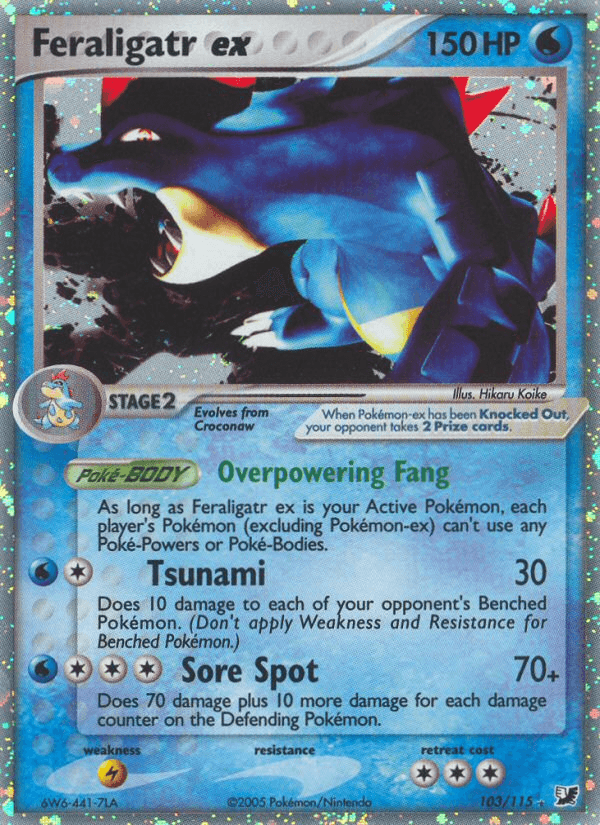 103, EX: Unseen Forces, Holofoil, Lightning[×2], Ultra Rare, Water Feraligatr ex (103/115) [EX: Unseen Forces] - Trading Card World