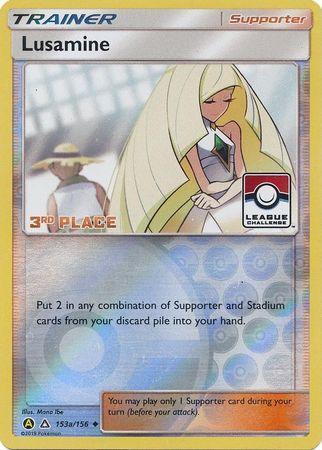 153a, Promo, Reverse Holofoil, Sun & Moon: Ultra Prism, Supporter Lusamine (153a/156) (League Challenge Alt Art 3rd Place) [Sun & Moon: Ultra Prism] - Trading Card World