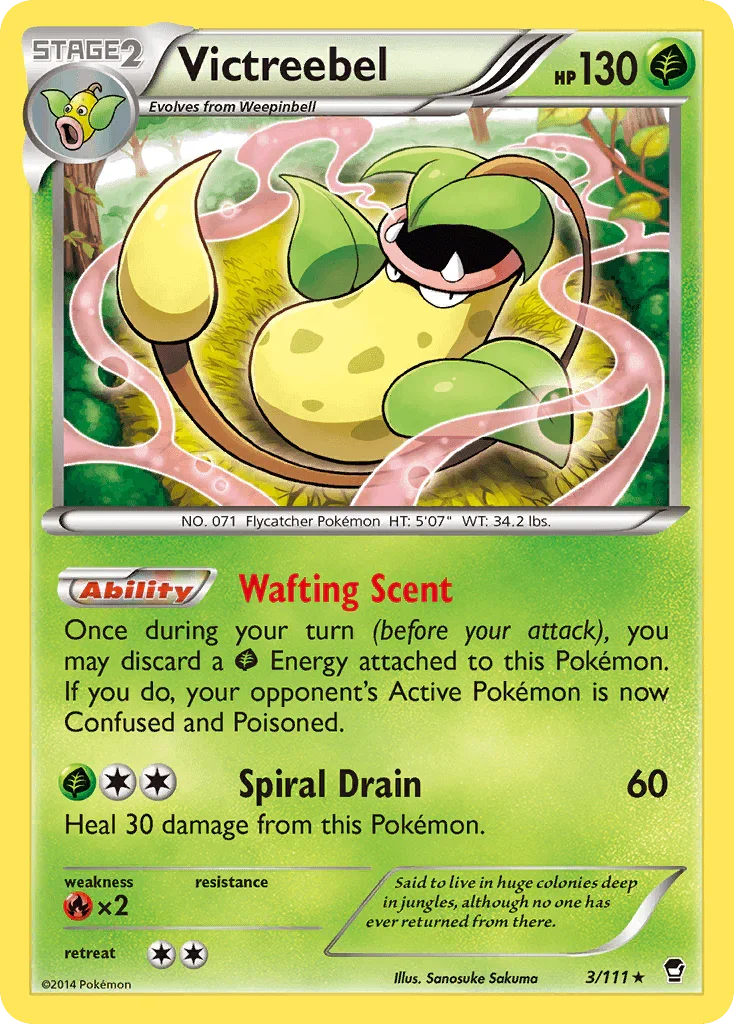 Fire[×2], Grass, Holo Rare, Holofoil, Reverse Holofoil, XY: Furious Fists Victreebel (3/111) [XY: Furious Fists] - Trading Card World