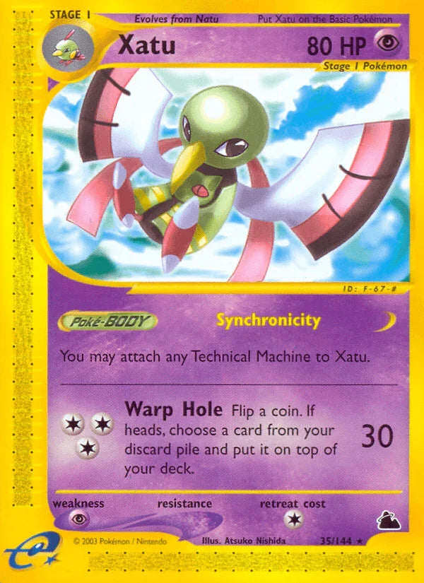 35, Normal, Psychic, Psychic[×2], Rare, Reverse Holofoil, Skyridge Xatu (35/144) [Skyridge] - Trading Card World