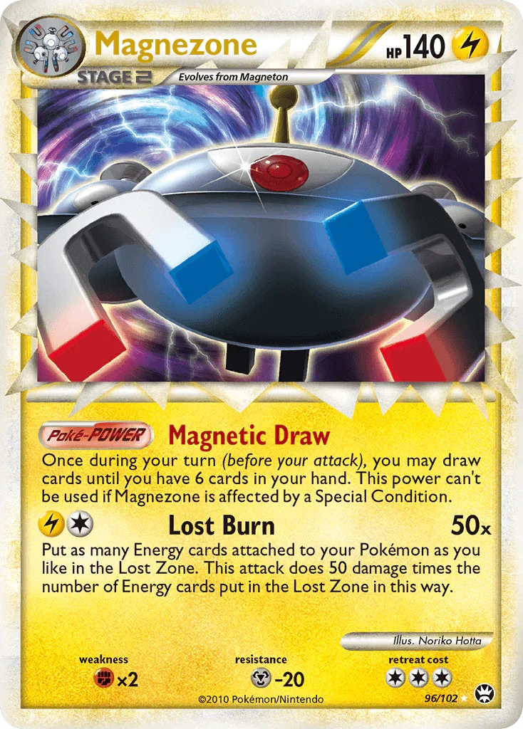 96, Fighting[×2], HeartGold & SoulSilver: Triumphant, Holofoil, Lightning, Metal[-20], Ultra Rare Magnezone (96/102) [HeartGold & SoulSilver: Triumphant] - Trading Card World