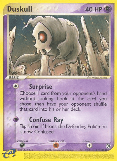 61, Common, Darkness[×2], EX: Sandstorm, Fighting[-30], Normal, Psychic, Reverse Holofoil Duskull (61/100) [EX: Sandstorm] - Trading Card World