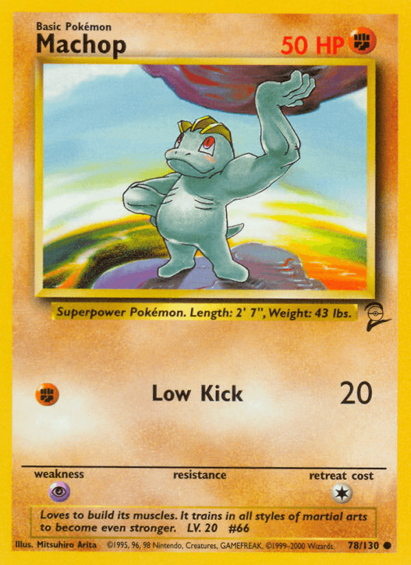78, Base Set 2, Common, Fighting, Normal, Psychic[×2] Machop (78/130) [Base Set 2] - Trading Card World