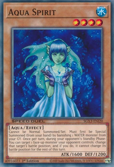 1st Edition, Aqua, Common, Effect Monster, Speed Duel GX: Duelists of Shadows, Water Aqua Spirit [SGX3-ENI20] Common - Trading Card World