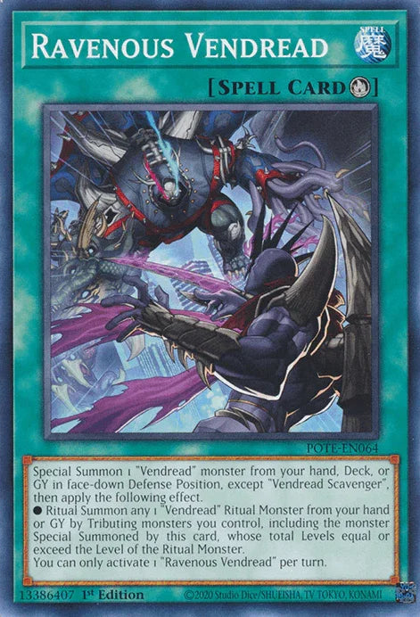 1st Edition, Common, Power of the Elements, Ritual Spell, Spell, Unlimited Ravenous Vendread [POTE-EN064] Common - Trading Card World