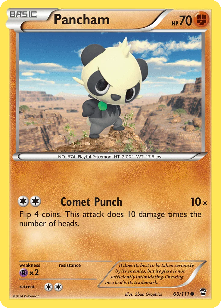 60, Common, Fighting, Normal, Psychic[×2], Reverse Holofoil, XY: Furious Fists Pancham (60/111) [XY: Furious Fists] - Trading Card World