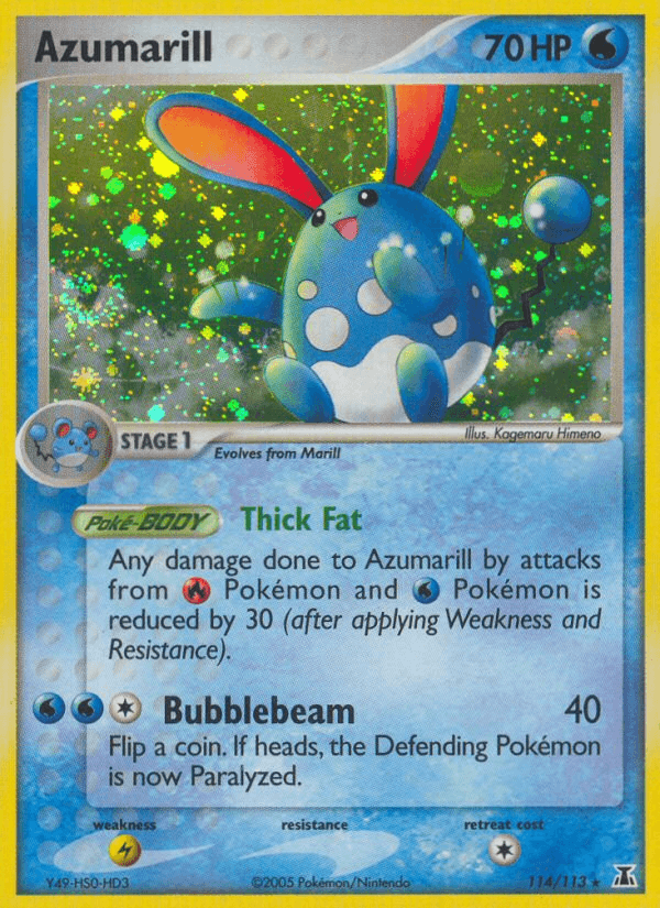 114, EX: Delta Species, Holofoil, Lightning[×2], Secret Rare, Water Azumarill (114/113) [EX: Delta Species] - Trading Card World