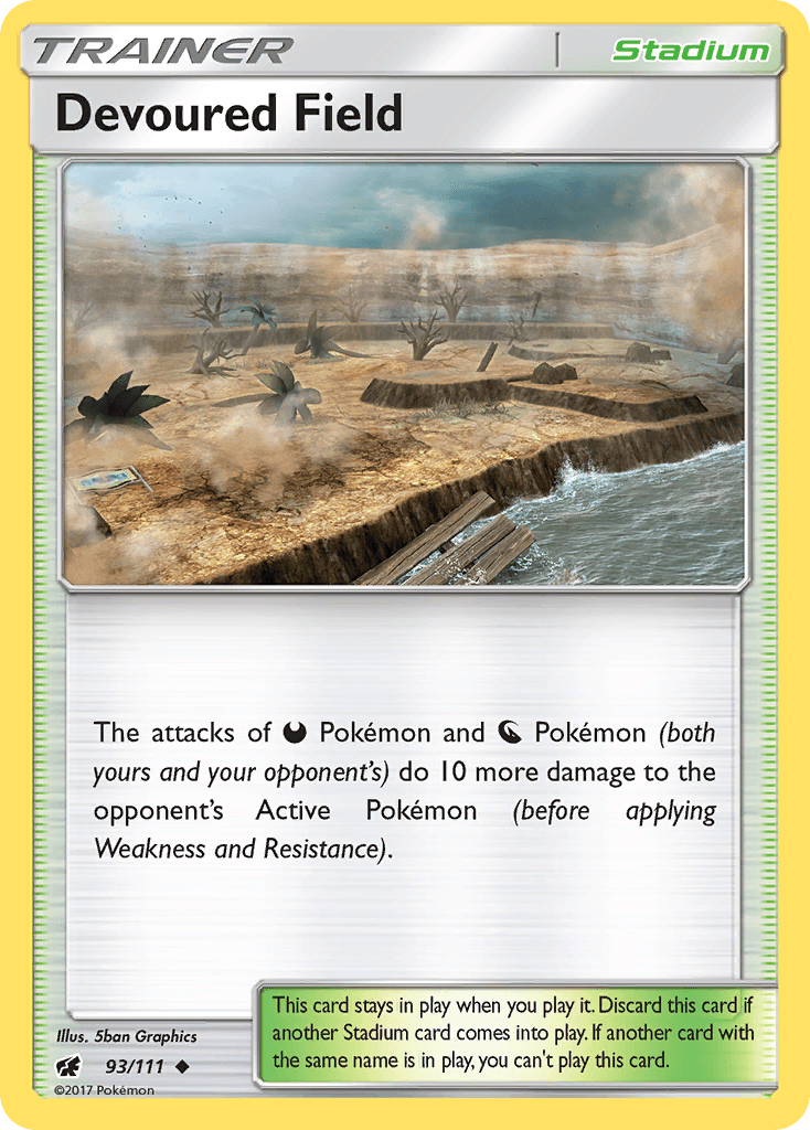 93, Normal, Reverse Holofoil, Stadium, Sun & Moon: Crimson Invasion, Uncommon Devoured Field (93/111) [Sun & Moon: Crimson Invasion] - Trading Card World