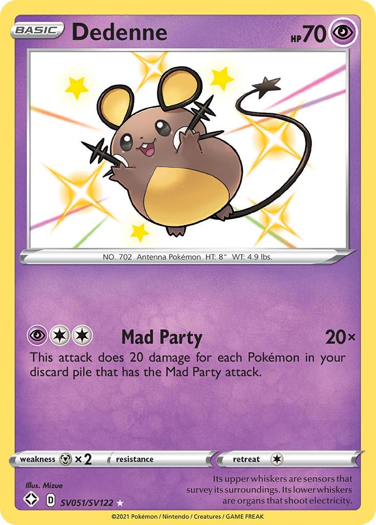 Holofoil, Metal[×2], Psychic, SV051, Sword & Shield: Shining Fates, Ultra Rare Dedenne (SV051/SV122) [Sword & Shield: Shining Fates] - Trading Card World