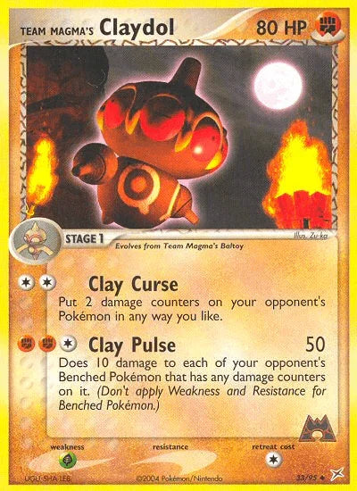 33, EX: Team Magma vs Team Aqua, Fighting, Grass[×2], Normal, Reverse Holofoil, Uncommon Team Magma's Claydol (33/95) [EX: Team Magma vs Team Aqua] - Trading Card World