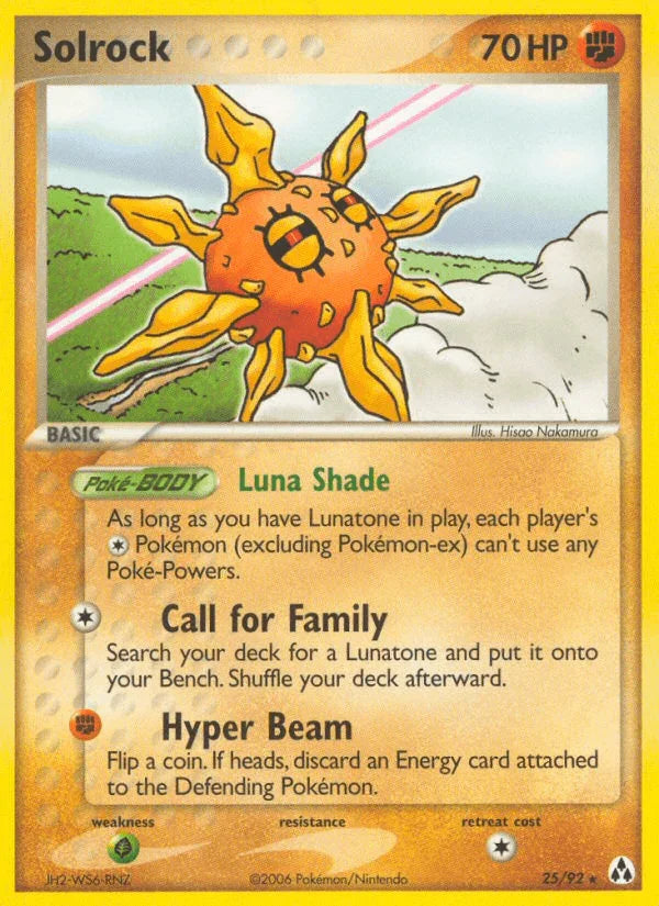 25, EX: Legend Maker, Fighting, Grass[×2], Normal, Rare Solrock (25/92) [EX: Legend Maker] - Trading Card World