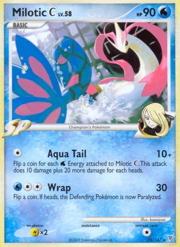 35, Lightning[×2], Normal, Platinum: Supreme Victors, Rare, Reverse Holofoil, Water Milotic C (35/147) [Platinum: Supreme Victors] - Trading Card World