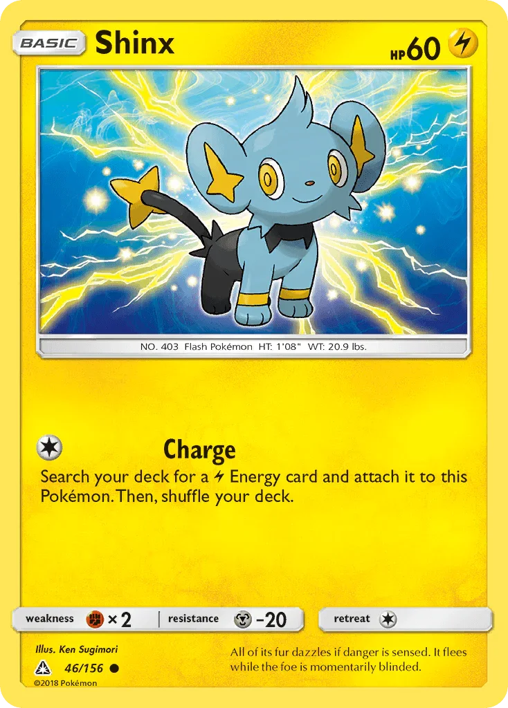 46, Common, Fighting[×2], Lightning, Metal[-20], Normal, Reverse Holofoil, Sun & Moon: Ultra Prism Shinx (46/156) [Sun & Moon: Ultra Prism] - Trading Card World